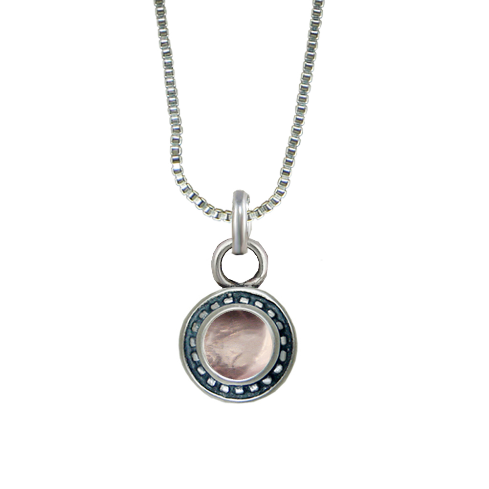 Sterling Silver Petite Little Rose Quartz Pendant Necklace